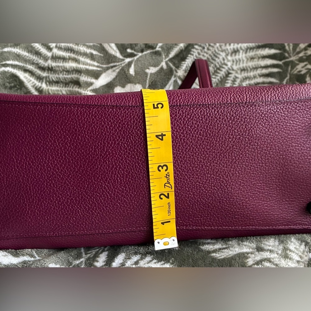 Coach Pebbled Leather Tote in Plum - Picture 4 of 16